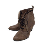 BORN CROWN OXFORD LEATHER BOOTIE BOOTS BROWN 9