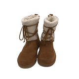 KOOLABURRA by UGG LACED SHEARLING LINED BOOTS TAN WHITE 8