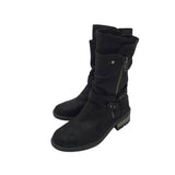 CARLOS SANTANA ZIP CALF BOOTIE BOOTS BLACK 8M