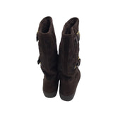 COACH MONOGRAM FUR LINED BOOTS BROWN 7.5B