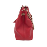 GUCCI PEBBLED LEATHER SOHO TOTE LUXE HANDBAG RED 18x18x6