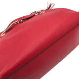 GUCCI PEBBLED LEATHER SOHO TOTE LUXE HANDBAG RED 18x18x6