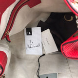 GUCCI PEBBLED LEATHER SOHO TOTE LUXE HANDBAG RED 18x18x6