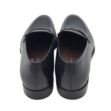 FERRAGAMO LEATHER PENNY LOAFERS MEN SHOE BLACK 6D