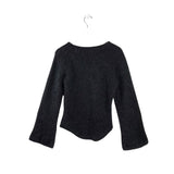 CHANEL 1998 MOHAIR WOOL SWEATER LUXE TOP CHARCOAL 40