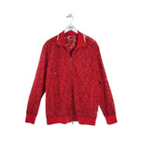 VALENTINO LONG LACE DESIGNER JACKET RED MEDIUM