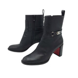 CHRISTIAN LOUBOUTIN RET: $975 LOCK BOOTY 70 LUXE SHOES BLACK 37.5