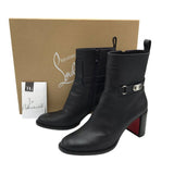 CHRISTIAN LOUBOUTIN RET: $975 LOCK BOOTY 70 LUXE SHOES BLACK 37.5
