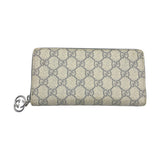 GUCCI ZIP AROUND GG SUPREME LUXE WALLET TAUPE