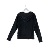 BEBE ZIPPER HOODIE JACKET BLACK LARGE