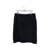 SUEDE LEATHER PENCIL DESIGNER SKIRT BLACK 16
