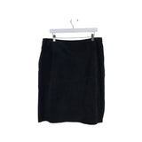 SUEDE LEATHER PENCIL DESIGNER SKIRT BLACK 16