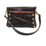 HAMMITT RET$395 SNAKE PRINT HANDBAG BROWN 7x9x2