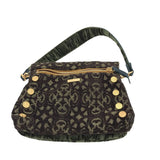 HAMMITT VELVET LACE CROSSBODY HANDBAG GREEN BLACK 12x10x2