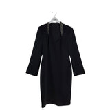 BADGLEY MISCHKA BEAD TRIM LONG SLEEVE DESIGNER DRESS BLACK 12
