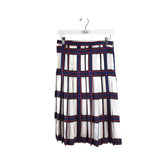 TORY BURCH SILK PLAID PLEATED DESIGNER SKIRT WHITE RED 2