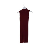 GUCCI VINTAGE COWL SLEEVELESS DESIGNER DRESS MAROON SMALL