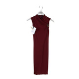 GUCCI VINTAGE COWL SLEEVELESS DESIGNER DRESS MAROON SMALL