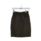 FENDI 2000'S ZUCCA PENCIL LUXE SKIRT BROWN BLACK 40