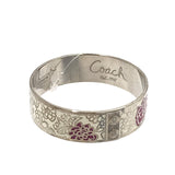 COACH FLORAL BANGLE BRACELET WHITE PINK