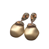 ALEX BITTAR CRYSTAL DANGLE EARRINGS GOLD PINK