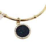 KATE SPADE CUFF DRUSY PENDANT BRACELET GOLDTONE BLUE