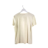 TORY BURCH EMBELLISHED LINEN TEE DESIGNER TOP CREAM LARGE