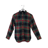 J. CREW PLAID LONG SLEEVE BLOUSE RED GREEN 2
