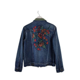 SUNDANCE EMBROIDERED DENIM JACKET BLUE GREEN X SMALL