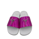 KURT GEIGER METALLIC POOL SLIDE SHOES PINK WHITE 8