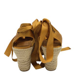 TORY BURCH SATIN ESPADRILLE DESIGNER SHOES YELLOW 8