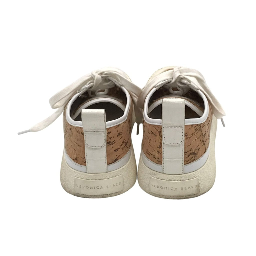 VERONICA BEARD CORK SNEAKER DESIGNER SHOES WHITE TAN 6.5M