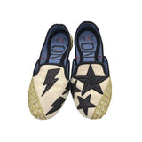 ONE432 RET$285 SLIP ON STARS DESIGNER SHOES BLACK GOLD 7