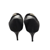 GIUSEPPE ZANOTTI RHINESTONE PEEP TOE SHOES BLACK 37.5