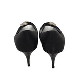 GIUSEPPE ZANOTTI RHINESTONE PEEP TOE SHOES BLACK 37.5