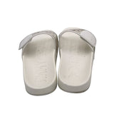 JIMMY CHOO MONOGRAM POOL SLIDES SHOES WHITE 39