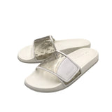 JIMMY CHOO MONOGRAM POOL SLIDES SHOES WHITE 39