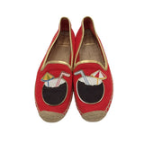 TORY BURCH COCONUT ESPADRILLE SHOES RED BROWN 10