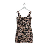 RED VALENTINO RET$625 ANIMAL SLEEVELESS DESIGNER DRESS TAN BLACK 14