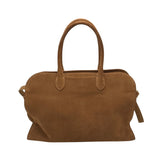 CLAUDIA FIRENZE RET$300 SUEDE TOTE HANDBAG BROWN GOLD 16X11X8