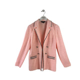 MING WANG RET$395 TWEED-STYLE DESIGNER BLAZER PINK BLACK SMALL
