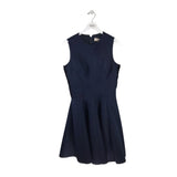 LELA ROSE SLEEVELESS VELOUR DESIGNER DRESS NAVY MEDIUM