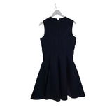 LELA ROSE SLEEVELESS VELOUR DESIGNER DRESS NAVY MEDIUM