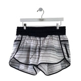LULULEMON SHORTS STRIPE ACTIVEWEAR WHITE GREY 12