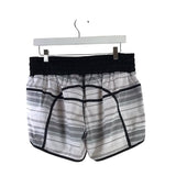 LULULEMON SHORTS STRIPE ACTIVEWEAR WHITE GREY 12