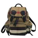 BURBERRY HOUSECHECK CANVAS BACKPACKW LUXE HANDBAG BROWN