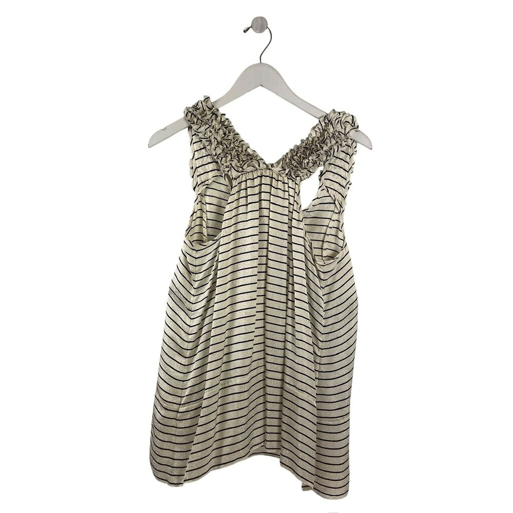 REBECCA TAYLOR SLEEVELESS DESIGNER TOP CREAM BLACK 8