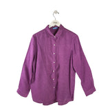 J MCLAUGHLIN LINEN LONG SLEEVE DESIGNER BLOUSE PURPLE LARGE