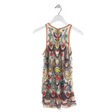 PARKER NWT$398 BEADS SLEEVELESS DESIGNER TOP TAN YELLOW SMALL