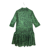 TERI JON ANIMAL PRINT DESIGNER DRESS GREEN BLACK 2